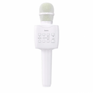 Микрофон с караоке, Bluetooth, AUX, 1200 мАч, HOCO BK5 Cantando, Белый