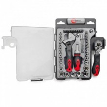 Набор инструмента 43 ед., 3/8" & 1/4", Cr-V INTERTOOL ET-6003 Набор инструмента 43 ед., 3/8" & 1/4", Cr-V INTERTOOL ET-6003