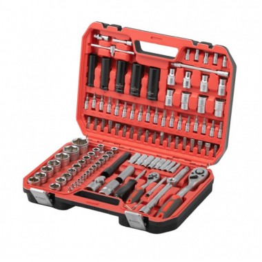 Набор инструментов 1/2" & 1/4" 111ед, IMPACT Cr-V головки удлиненные 15,17,19,21,22 INTERTOOL ET-9111