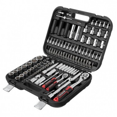 Набор инструментов 1/2" + 1/4", Cr-V, 111 ед., головки: 4-32 мм, STORM INTERTOOL ET-8111