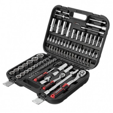 Набор инструментов, 1/2" + 1/4", Cr-V, 94 ед., головки: 4-32 мм, кейс STORM INTERTOOL ET-8094