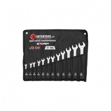 Набор ключей комбинированных 12шт. 6-14,17,19,22 мм, DIN3113, STORM INTERTOOL XT-1004