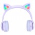 Наушники Hoco W39 Cat Ear Bluetooth с кошачьими ушками и LED подсветкой Фиолетовый