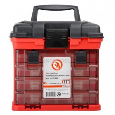Органайзер для метизов с выдвижными секциями 11", 279*184*260 мм INTERTOOL BX-4020