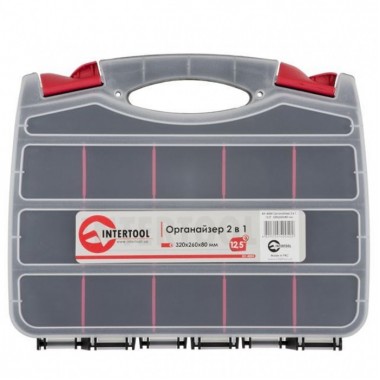 Органайзер пластиковый, 12,5", 2 в 1, 320x260x80 мм INTERTOOL BX-4004