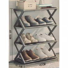 Полка стойка органайзер для обуви на 4 полки Shoe Rack Серая Полка стойка органайзер для обуви на 4 полки Shoe Rack Серая