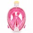 Полнолицевая маска для плавания снорклинга FREE BREATH (S/M) M2068G с креплением для камеры Розовая