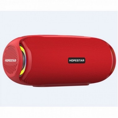 Портативная акустическая стерео колонка Hopestar H48 (Bluetooth, MP3, FM, AUX, Mic, LED) Красная