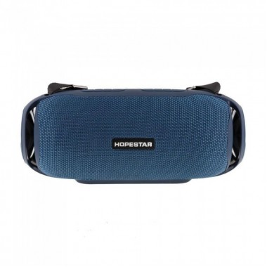 Портативная акустическая стерео колонка Hopestar H48 (Bluetooth, MP3, FM, AUX, Mic, LED) Тёмно-синяя