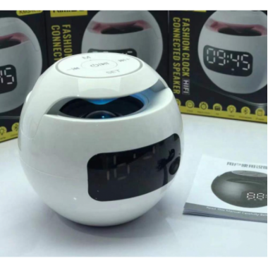 Портативная Bluetooth колонка с часами KIMISO KMS-K12 Белая