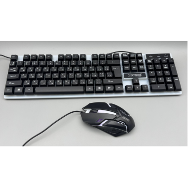 Проводная клавиатура с подсветкой + мышка XSTRIKE X-1014 RGB USB с подсветкой