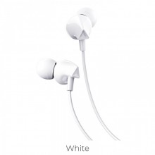 Проводные наушники вакуумные 3.5mm HOCO M60 Perfect Sound Universal с микрофоном 1.2m Белые