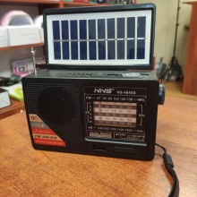 Радиоприёмник с солнечной панелью FM USB MicroSD и фонариком NS-4848S на аккумуляторе Чёрный Радиоприёмник с солнечной панелью FM USB MicroSD и фонариком NS-4848S на аккумуляторе Чёрный