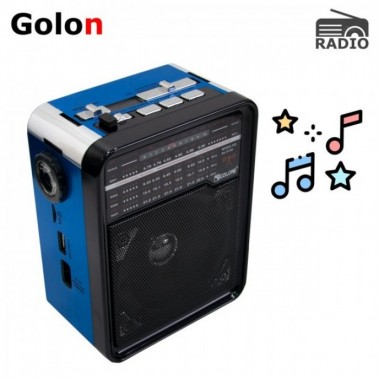 Радиоприемник с USB выходом GOLON RX-9100 Чёрный с синий