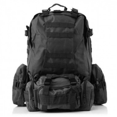 Рюкзак тактический военный с подсумками 55 л Tactical Backpack B08 Чёрный