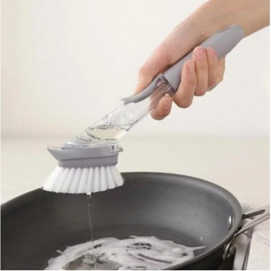 Щетка для мытья посуды Decontamination Wok Brush с дозатором моющего средства