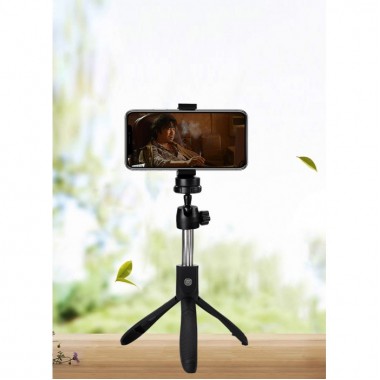 Селфи палка штатив тренога для телефона Bluetooth с пультом Selfie Stick K05 Чёрный