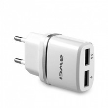 Сетевой адаптер Awei C-930 5V, 2.1A, 2 USB Сетевой адаптер Awei C-930 5V, 2.1A, 2 USB