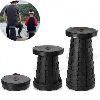 Складной туристический стул 47 см Telescopic stool для пикника туризма рыбалки походный табурет Чёрный