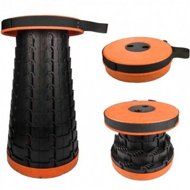 Складной туристический стул 47 см Telescopic stool для пикника туризма рыбалки походный табурет Оранжевый