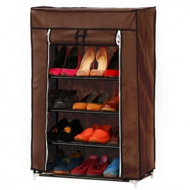 Стеллаж тканевый для хранения обуви Combination Shoe Frame 60X30X90 Коричневый