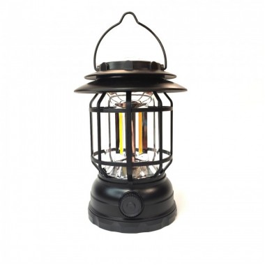 Светодиодный фонарь аккумуляторный LED кемпинговый Camping Lamp 27S с солнечной панелью Чёрный