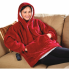 Толстовка-плед с капюшоном Huggle Hoodie Ultra Plush Blanket | Плюшевая кофта | Плед с рукавами Oversize Бордовый