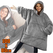 Толстовка-плед с капюшоном Huggle Hoodie Ultra Plush Blanket | Плюшевая кофта | Плед с рукавами Oversize СЕРЫЙ Толстовка-плед с капюшоном Huggle Hoodie Ultra Plush Blanket | Плюшевая кофта | Плед с рукавами Oversize СЕРЫЙ