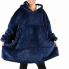 Толстовка-плед с капюшоном Huggle Hoodie Ultra Plush Blanket Oversize Синий