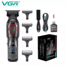Триммер аккумуляторный VGR V-254, 4 насадки, 7000 RPM, 2000 mAh, LED дисплей Красный