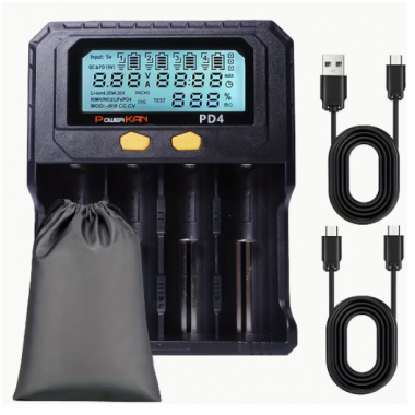 Универсальное зарядное устройство PowerKan PD4 4 канала с экраном под 18650