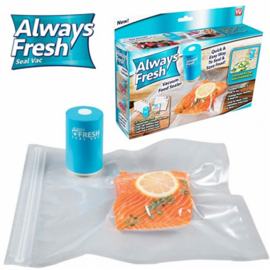 Вакууматор, Вакуумный упаковщик ручной для продуктов Vacuum Sealer Always Fresh в наборе 6 шт