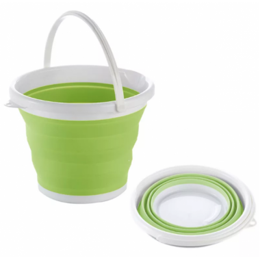 Ведро 5 литров туристическое складное Collapsible Bucket Зелёное