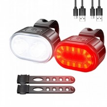Велофонарь аккумуляторный передний и задний ZH-078-2LED фонарь + STOP-14SMD велокомплект Велофонарь аккумуляторный передний и задний ZH-078-2LED фонарь + STOP-14SMD велокомплект