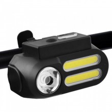 Велофонарь BL-611-1LM+2COB, 1x18650, ЗУ micro USB фонарик велосипедный Велофонарь BL-611-1LM+2COB, 1x18650, ЗУ micro USB фонарик велосипедный