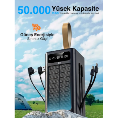 Внешний аккумулятор Power bank 7GO GPW-01 50000mAh PD22,2W+QC3.0 батарея быстрая зарядка Чёрный