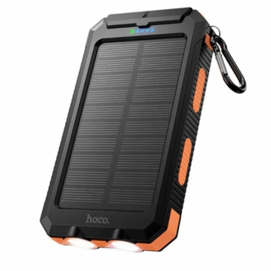 Внешний аккумулятор Power Bank HOCO J164 Platinum Solar 8000mAh 10W, с солнечной панелью и LED фонариком