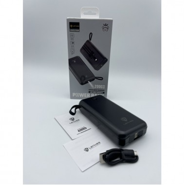 Внешний аккумулятор Power bank Lenyes PX268 20000 Mah батарея с фонариком Чёрный