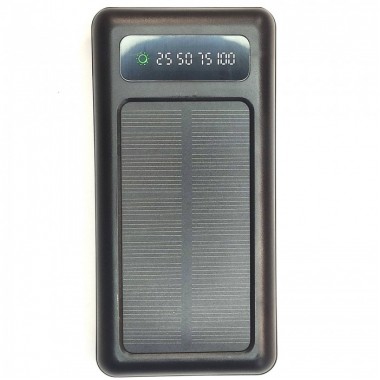 Внешний аккумулятор с солнечной панелью Power bank UKC 8285 10000 Mah зарядка кабель 4в1 Чёрный