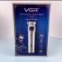 Машинка для стрижки беспроводная аккумуляторная LED-дисплей VGR V-991 Черная + 3 насадки