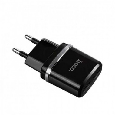 Зарядное сетевое HOCO C12 (2USB 2.4A) Черный