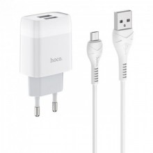 Зарядное сетевое Hoco C73A Glorious 2USB 2.4A MicroUSB Белый Зарядное сетевое Hoco C73A Glorious 2USB 2.4A MicroUSB Белый