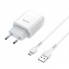 Зарядное сетевое Hoco C73A Glorious 2USB 2.4A MicroUSB Белый
