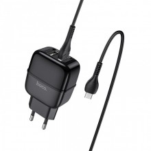 Зарядное сетевое HOCO C77A Highway 2USB 2.4A Micro USB Чёрный Зарядное сетевое HOCO C77A Highway 2USB 2.4A Micro USB Чёрный