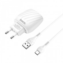 Зарядное сетевое HOCO C78A Highway 2USB 2.4A Type C Белый Зарядное сетевое HOCO C78A Highway 2USB 2.4A Type C Белый