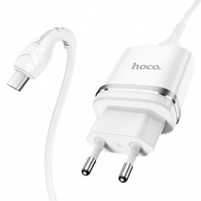 Зарядное устройство 220В 2 USB с кабелем 2.4A USB - Micro USB Hoco N1 Speedy Белый Зарядное устройство 220В 2 USB с кабелем 2.4A USB - Micro USB Hoco N1 Speedy Белый