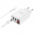 Зарядное устройство 220В 2 USB с кабелем USB - Micro USB Hoco C86A Illustrious с экраном Белый