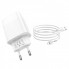 Зарядное устройство 220В 2 USB с кабелем USB - Micro USB Hoco C86A Illustrious с экраном Белый