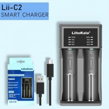Зарядное устройство LiitoKala Lii-C2 для Li-Ion, Ni-Mh/Ni-Cd АКБ. Универсальное, USB-C, LED, 2 канала, Ток 2А Зарядное устройство LiitoKala Lii-C2 для Li-Ion, Ni-Mh/Ni-Cd АКБ. Универсальное, USB-C, LED, 2 канала, Ток 2А
