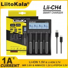Зарядное устройство для Liitokala Lii-CH4, 4 канала, Li-1.5/Ni-Mh/Li-ion/LiFePO4/Li-HiV, USB-C, LCD Зарядное устройство для Liitokala Lii-CH4, 4 канала, Li-1.5/Ni-Mh/Li-ion/LiFePO4/Li-HiV, USB-C, LCD